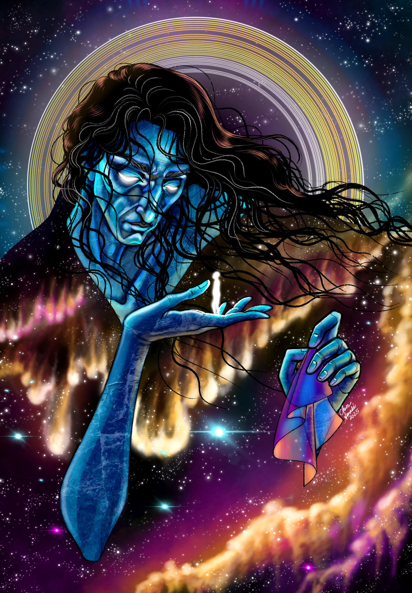 Lord Saturn (2025) - digital painting done in Procreate.